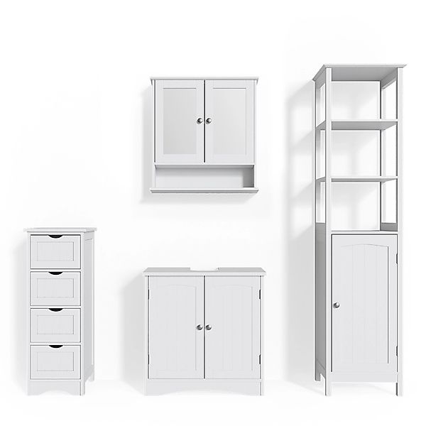 Vicco Badmöbel-Set Bianco Weiß 4 Teile günstig online kaufen