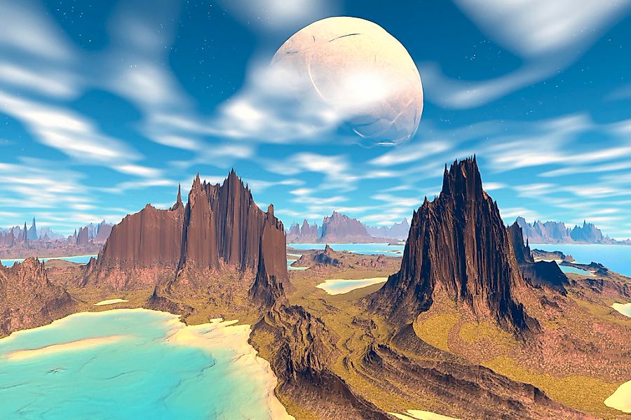 Papermoon Fototapete "PLANETEN-FUTURISTISCH WELTRAUM MOND GALAXIE UNIVERSUM günstig online kaufen