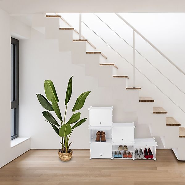 relaxdays Schuhregal Weißer Schuhschrank mit 12 günstig online kaufen