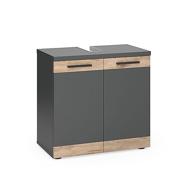 Vicco Waschbeckenunterschrank Niko Anthrazit/Viking Oak 60 x 59 cm günstig online kaufen