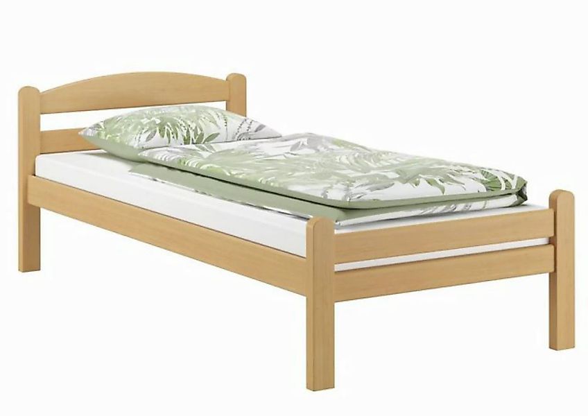 ERST-HOLZ Bett Einzelbett Gästebett massiv Buche Natur 90x200, Buchefarblos günstig online kaufen