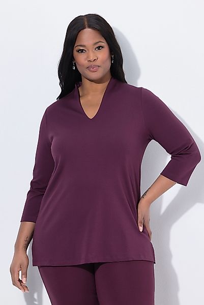 Ulla Popken T-Shirt Shirt A-Linie Kelchkragen günstig online kaufen