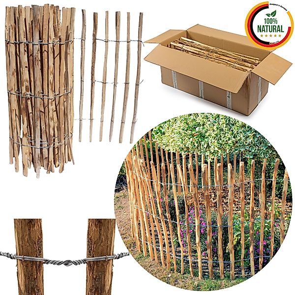 Floranica Staketenzaun Gartenzaun aus Haselnuss oder günstig online kaufen