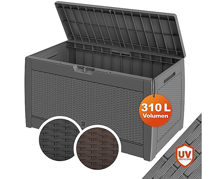 Casaria Auflagenbox Rato, UV-beständig 310L Haltegriffe Balkon Wohnzimmer R günstig online kaufen
