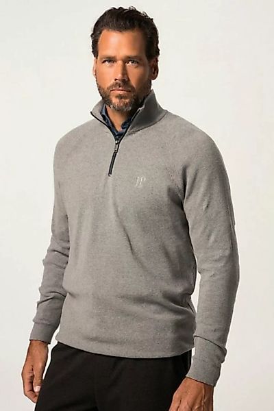 JP1880 Rundhalspullover Stricktroyer Troyerkragen mit Zipper Raglanrmel günstig online kaufen