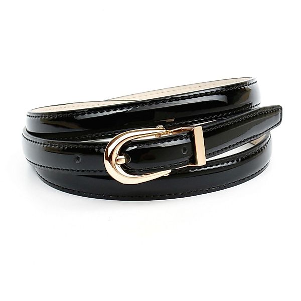 Anthoni Crown Ledergürtel Schmaler Lackledergürtel, ovale günstig online kaufen