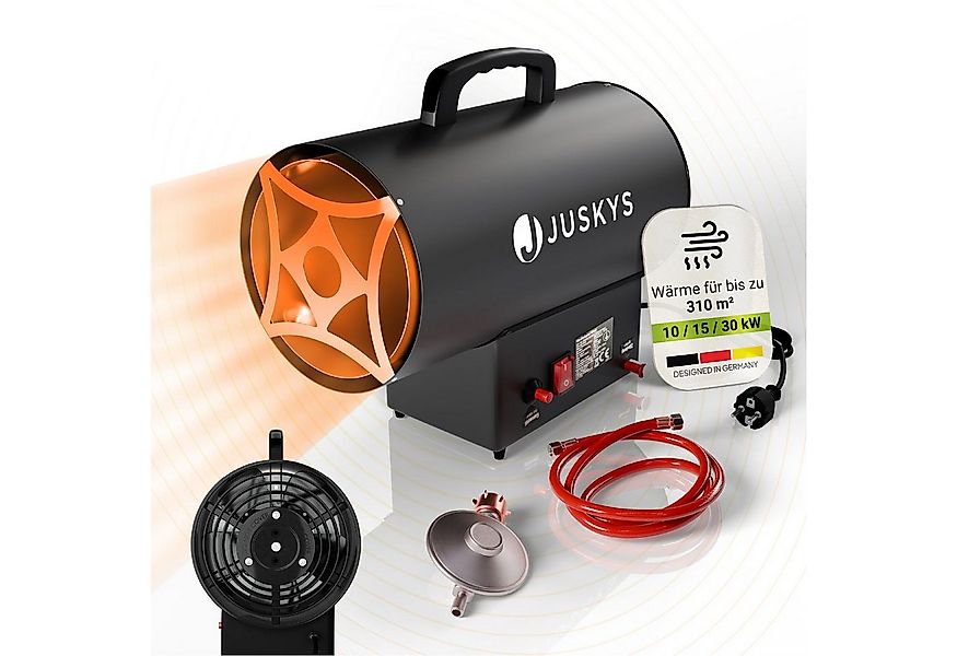 Juskys Heizlüfter, 10000 W, 10 kW, Mit Tragegriff, Peizozündung, Heizt groß günstig online kaufen