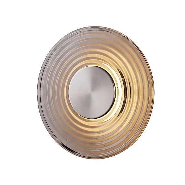 LED-Wandlampe Cleo, grau/nickelfarben, Ø 30 cm, Glas günstig online kaufen