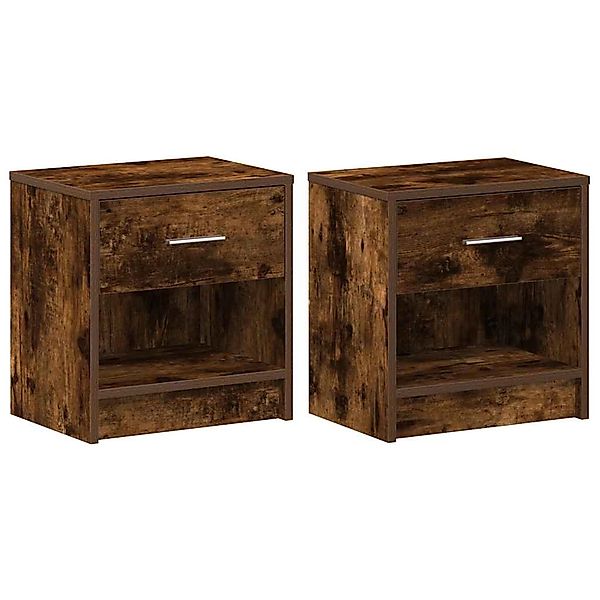 vidaXL Nachttische 2 Stk, mit Schublade Räuchereiche 39x28x41 cm 858758 günstig online kaufen