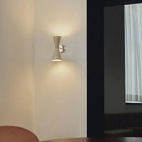 Stilnovo Wandlampe Megafono, elfenbeinfarben, 14 cm, 2-flg. günstig online kaufen