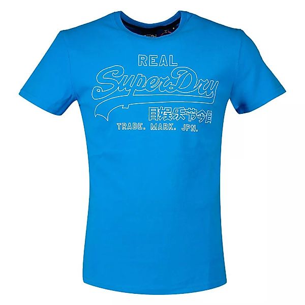 Superdry Vintage Logo Outline Pop Kurzarm T-shirt XS Electric Blue günstig online kaufen