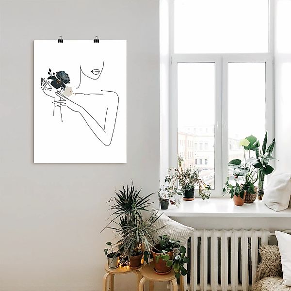 Artland Wandbild "Moderne LineArt Mädchen II", Modebilder, (1 St.), als Alu günstig online kaufen