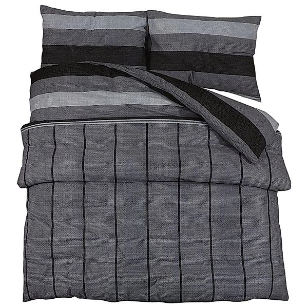 vidaXL Bettwäsche-Set Dunkelgrau 135x200 cm Baumwolle 136424 günstig online kaufen