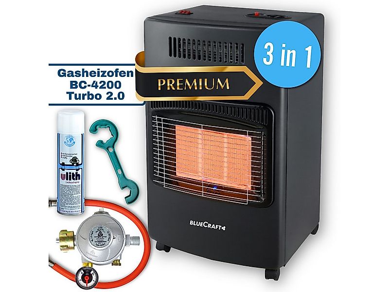 BlueCraft Heizstrahler 3-in-1 Gasheizer Infrarot Gasofen Campingheizung Ker günstig online kaufen
