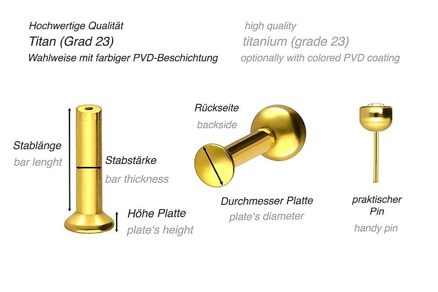 PIERCINGLINE Piercing-Set Titan Triple Piercing Mini günstig online kaufen