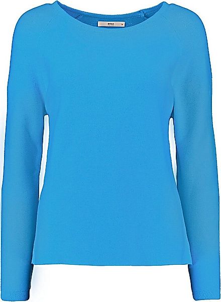 Brax Strickpullover BRAX Pullover Lesley blau im trendigen Linksstrick günstig online kaufen