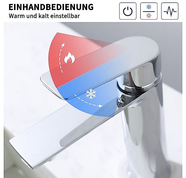 HOMELODY Waschtischarmatur Chrom Badezimmer Einhebelmischer Mischbatterien günstig online kaufen