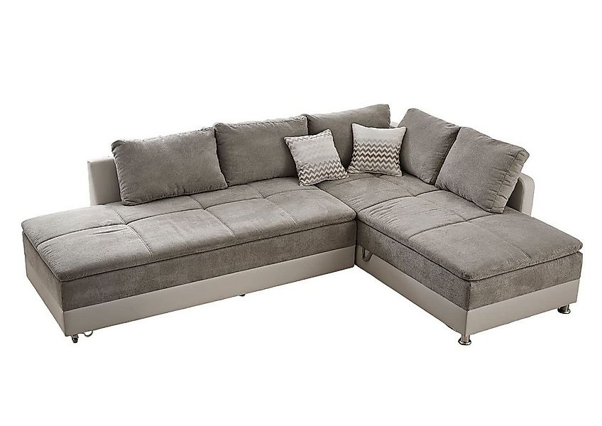 luma-home Ecksofa 15101, Dauerschläfer-Doppelbett B306/T223/H95 cm, Bettkas günstig online kaufen