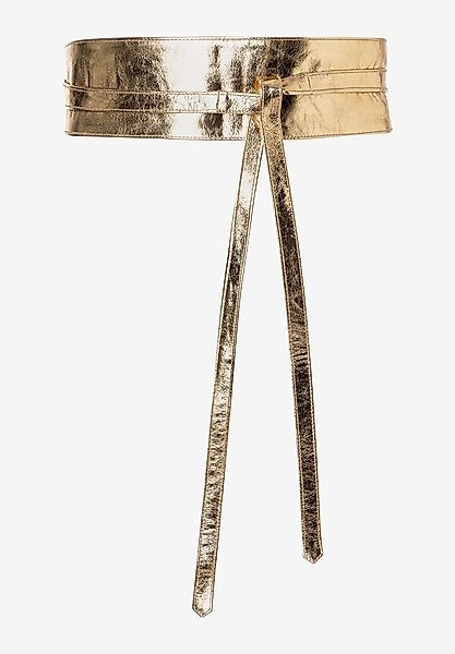 Bindegürtel aus Leder, gold, Sommer-Kollektion günstig online kaufen
