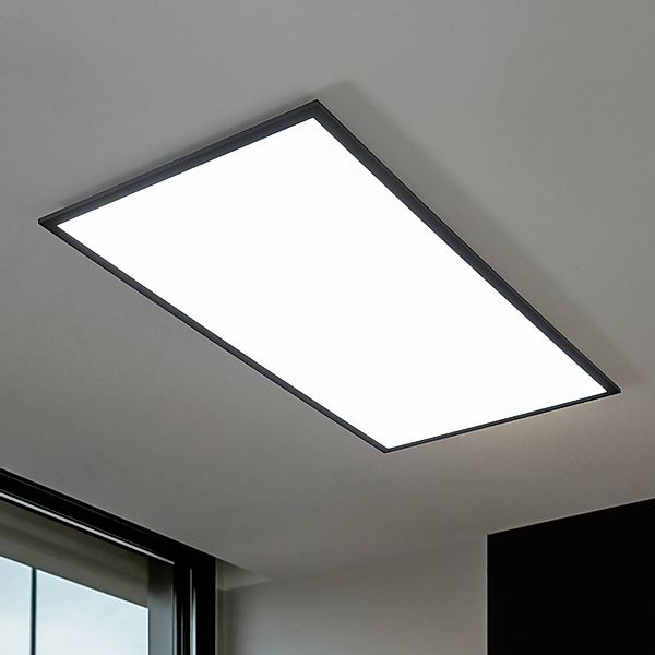 Lindby LED-Panel Nelios, 120 x 60 cm, CCT, schwarz, Metall günstig online kaufen