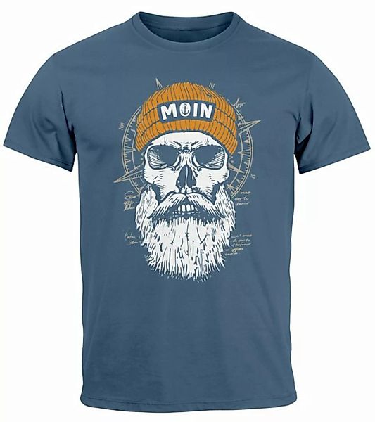 Neverless Print-Shirt Herren T-Shirt Printshirt Moin Skull Windrose Kompass günstig online kaufen
