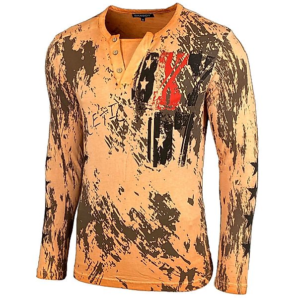Baxboy Longshirt Langarmshirt mit trendigem All-Over günstig online kaufen