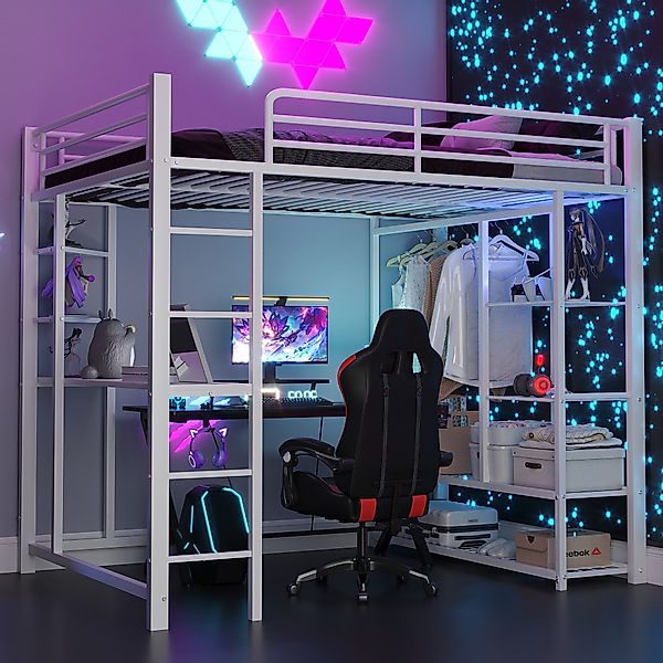 Flieks Hochbett Kinderbett Metallbett 140x200cm mit günstig online kaufen