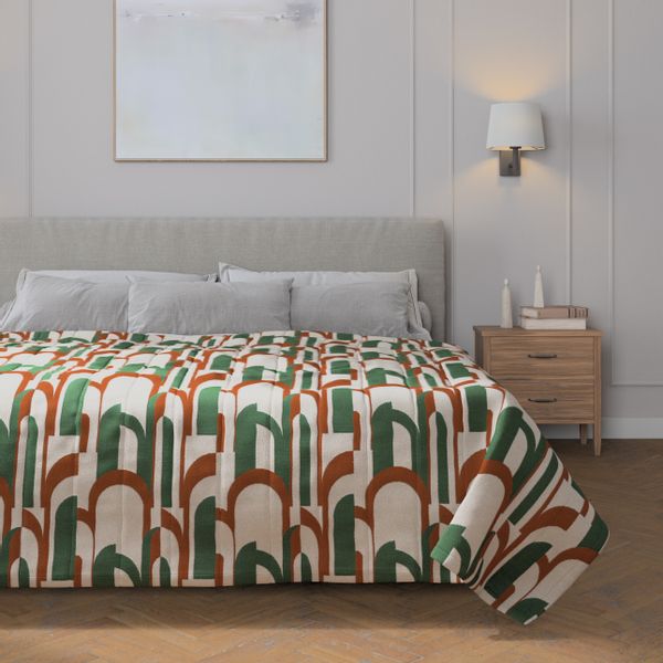 Tagesdecke mit Streifen-Steppung, grün-rot, Cosy Home (145-11) günstig online kaufen