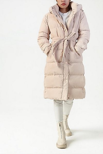 Copperose Langjacke Damen Steppmantel mit Gürtel, Lange Winterjacke mit Kap günstig online kaufen