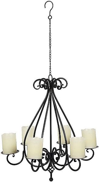 Ambiente Haus Kerzenständer Kronleuchter mit 6 Tellern in Schwarz (1 St), S günstig online kaufen