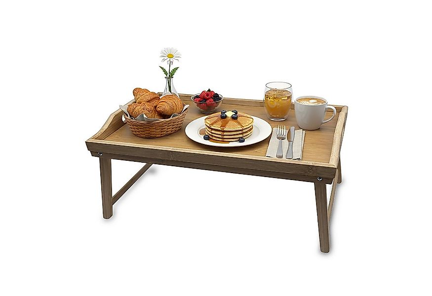 relaxdays Tabletttisch Betttablett aus Bambus, braun günstig online kaufen