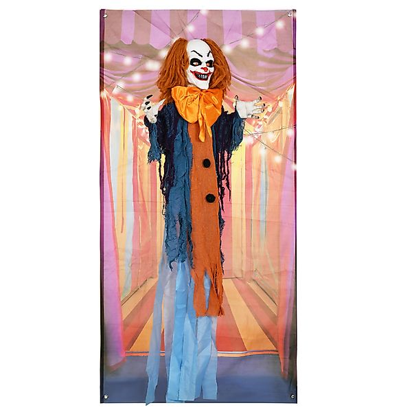 HOMCOM 168cm Halloween Dekoration Halloween Zirkusclown Lebensechte Größe Z günstig online kaufen