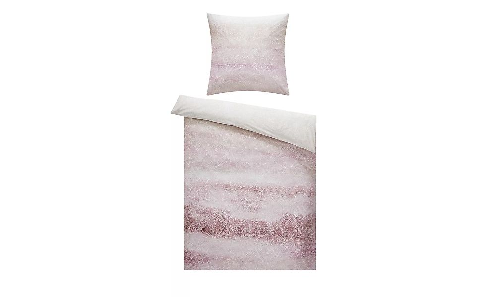 AURO Satin Bettwäsche   Ornament - rosa/pink - 100% Baumwolle - 135 cm - Be günstig online kaufen