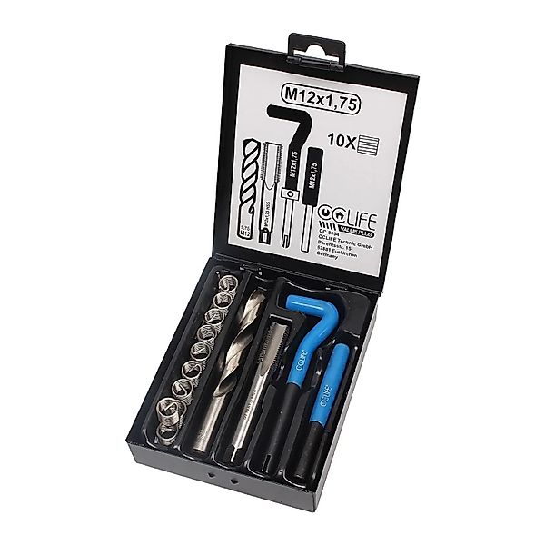 CCLIFE Gewindereparatur Satz M5 M6 M8 M10 M12 M14 Größe M12 x 175 10 Einsät günstig online kaufen