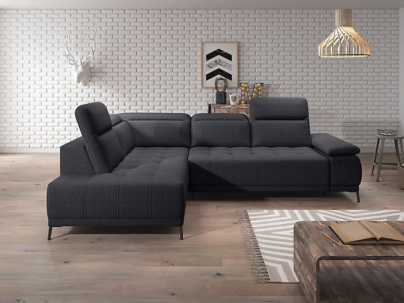 WERK2 Ecksofa "Focus-L, elektrisch erweiterbare Sitztiefe um ca. 30 cm, L-F günstig online kaufen