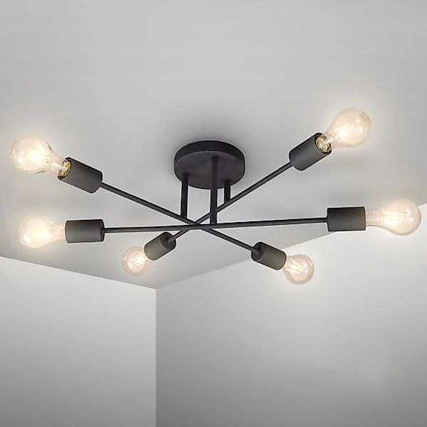 B.K.Licht LED Deckenleuchte, 6 flammig, Leuchtmittel E27   ohne Leuchtmitte günstig online kaufen