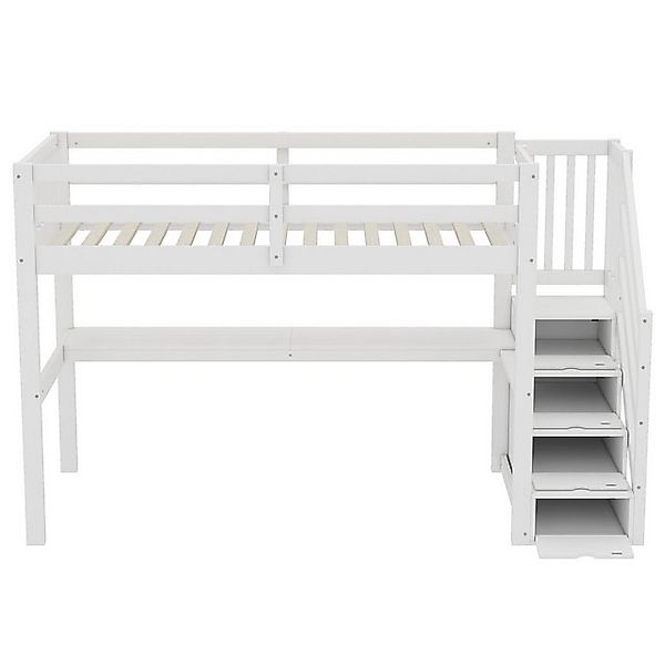 Gotagee Kinderbett 90x200cm Hochbett mit Schreibtisch Einzelbett Massivholz günstig online kaufen