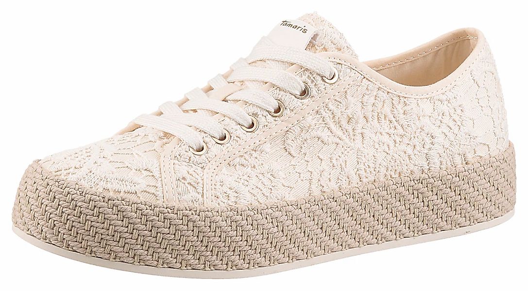 Tamaris Plateausneaker, Freizeitschuh, Halbschuh, Schnürschuh mit Häkelappl günstig online kaufen