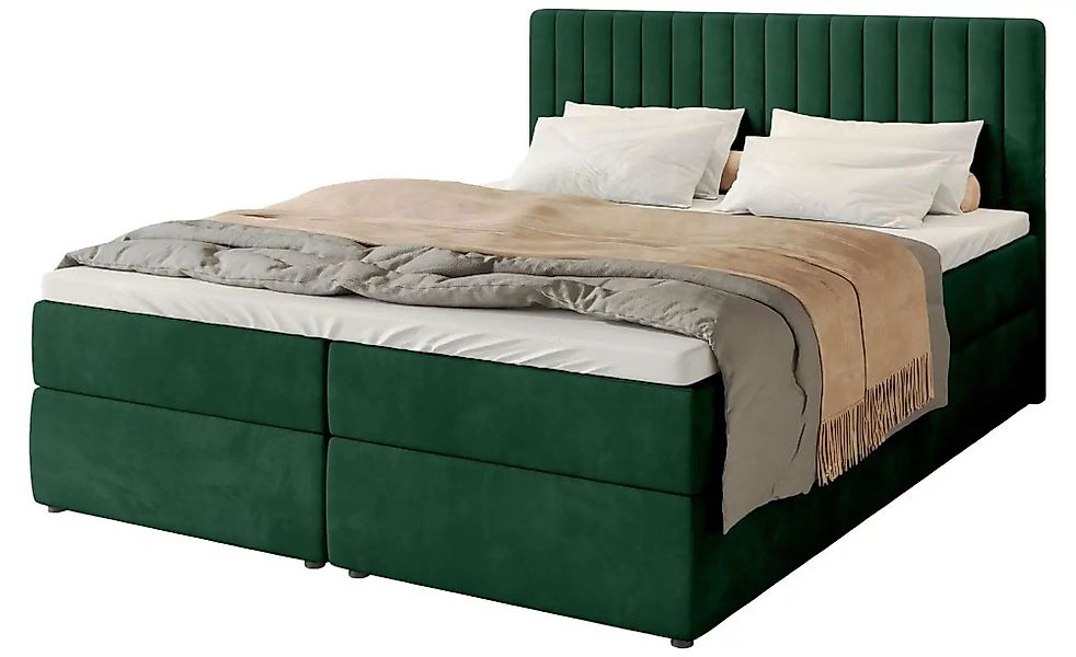 Boxbett mit Bettkasten und Topper Drayton ¦ grün ¦ Maße (cm): B: 160 H: 102 günstig online kaufen