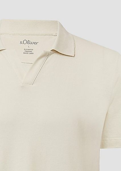 s.Oliver Kurzarmshirt Poloshirt aus Baumwolle mit offenem Kragen günstig online kaufen