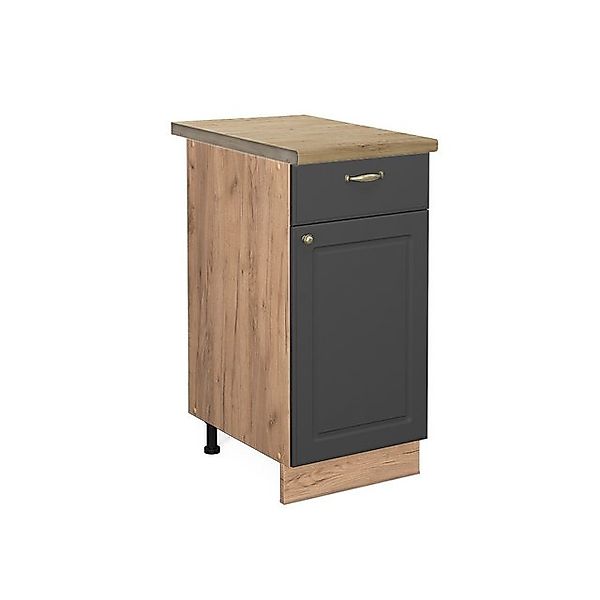 Vicco Küchenunterschrank Fame-Line Anthrazit-Gold/Goldkraft Eiche 40 cm AP günstig online kaufen