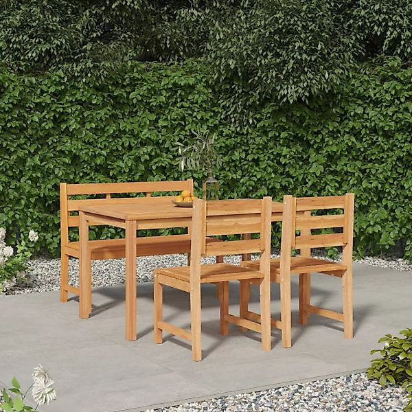 Vidaxl 4-tlg. Garten-essgruppe Massivholz Teak günstig online kaufen