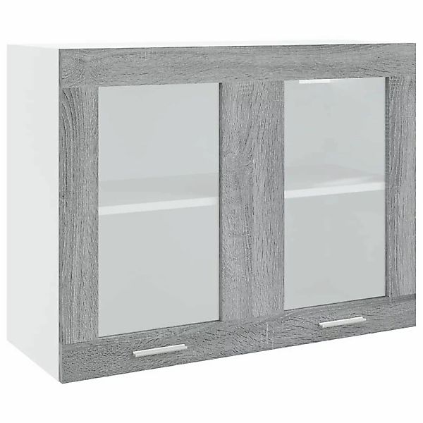 vidaXL Schrankmodule Hängeschrank Glas Grau Sonoma 80x31x60 cm Holzwerkstof günstig online kaufen