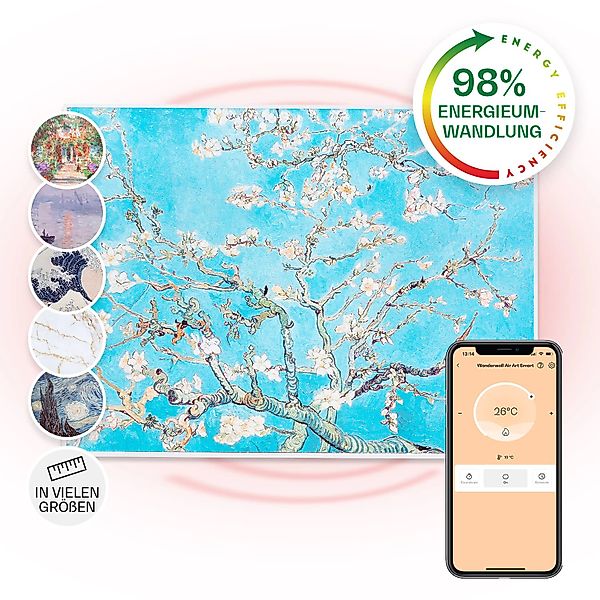 Klarstein Wonderwall Air Art Smart Infrarotheizung 80x60 cm 500 W Wandmonta günstig online kaufen