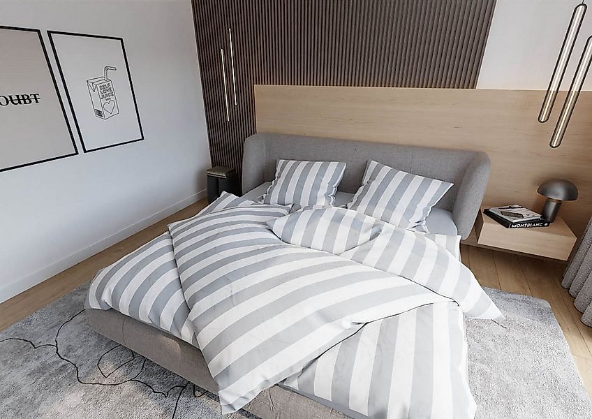 BETTWAESCHE-MIT-STIL Bettwäsche Mako Satin Bettwäsche Blockstreifen, Mako-S günstig online kaufen