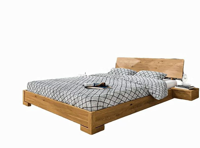 Natur24 Einzelbett Bett Bento 3 Sonderlänge 90x190 Wildeiche Holzkopfteil u günstig online kaufen