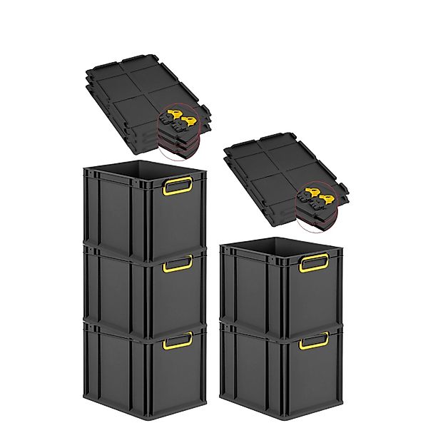 PROREGAL SuperSparSet 5x Eurobox Nextgen Color Mit Scharnierdeckel HxBxT 32 günstig online kaufen