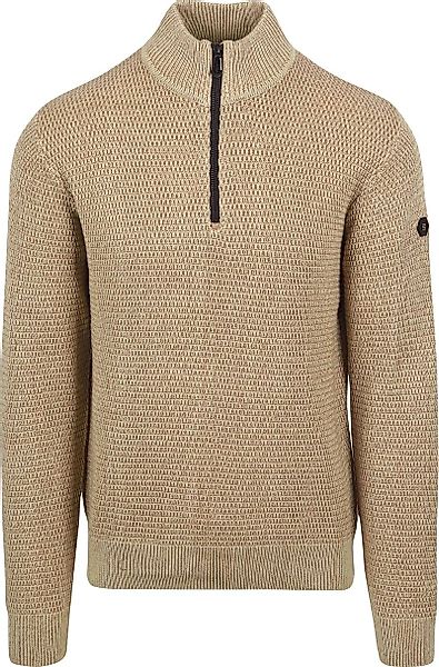 No Excess Halfzip Pullover Struktur Melange Beige - Größe XXL günstig online kaufen
