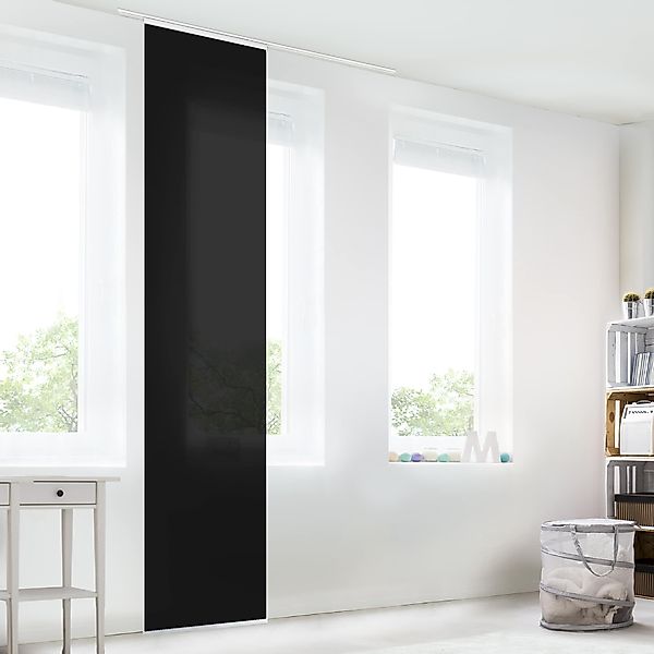 Bilderdepot24 Schiebegardine modern Flächenvorhang blickdicht Tiefschwarz, günstig online kaufen