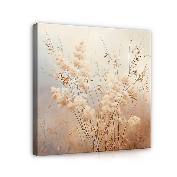Wallarena Leinwandbild Natur Pampasgras beige Abstrakt günstig online kaufen